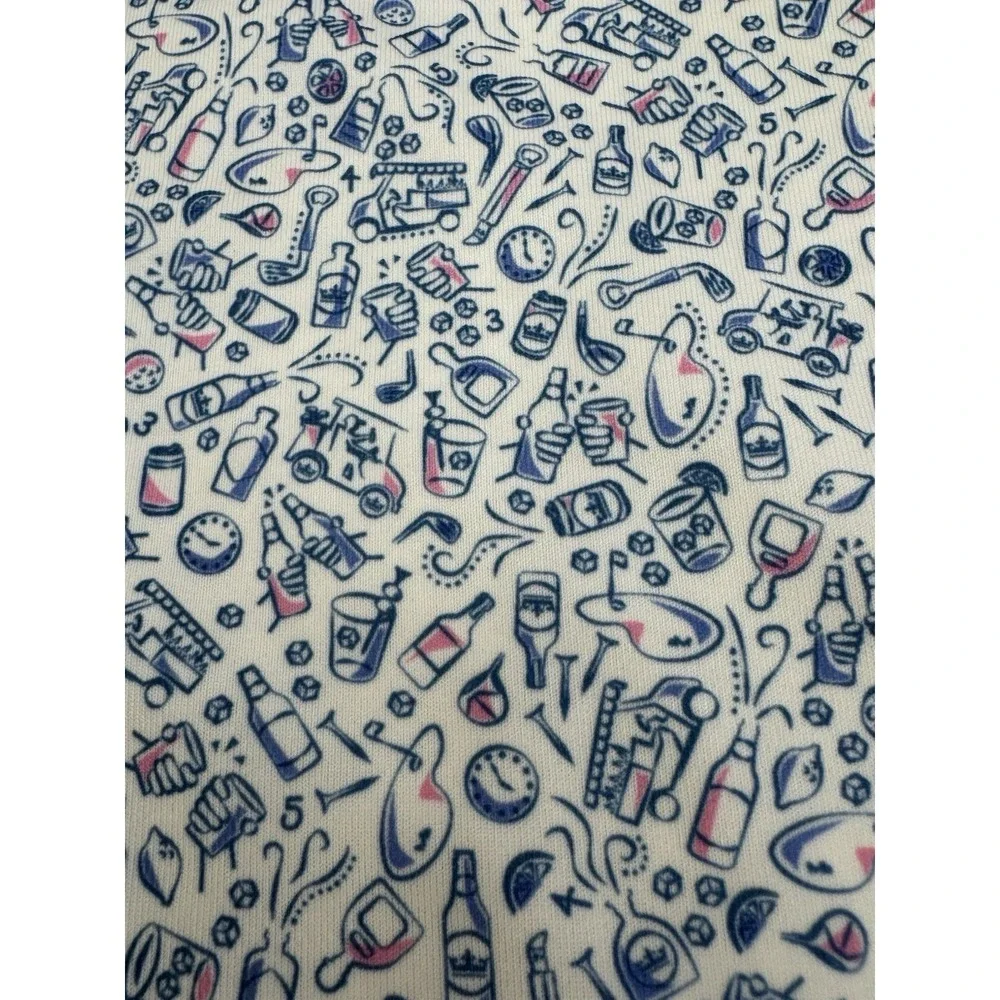 NWT Peter Millar Bar For The Course Cocktail Print Golf Polo Shirt White XL $115 - Picture 5 of 10